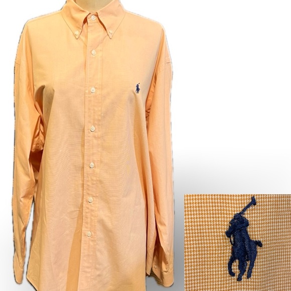 Ralph Lauren Other - VINTAGE 90s Ralph Lauren Blake 100% cotton button down shirt orange peach check
